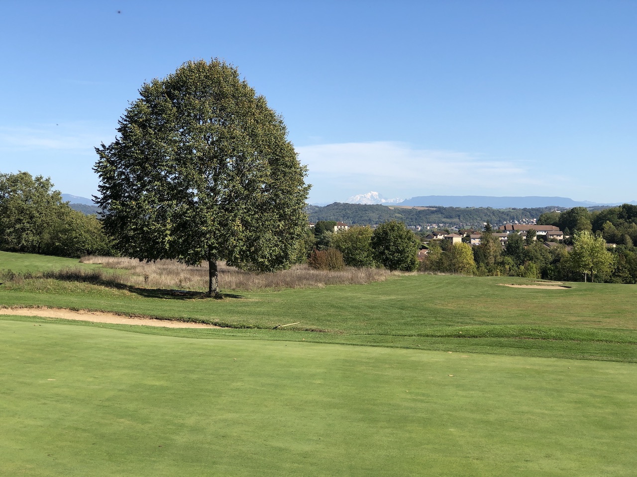 Le Mont Blanc depuis le green du 9