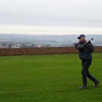 René au n°11, avec les Ecrins en arrière plan