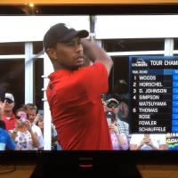 Tiger au départ du n°18 devant le classement du TC