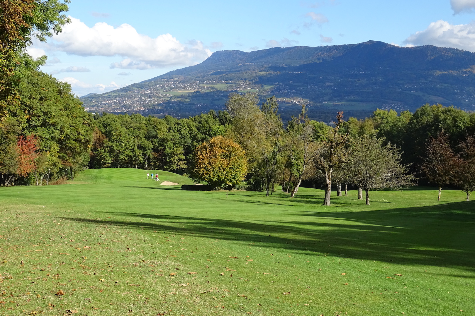 Coup d'approche au long par 4 n°4, en descente dans la forêt