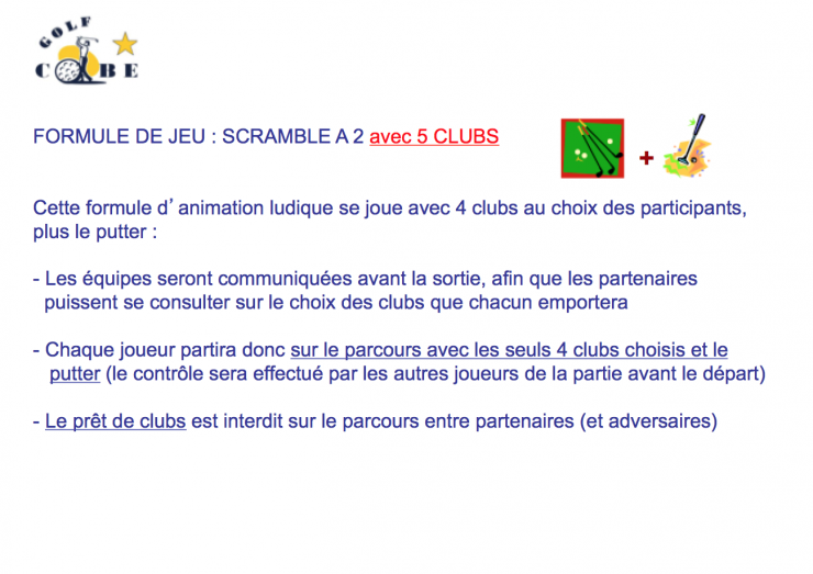 Formule scramble a 2 5 clubs